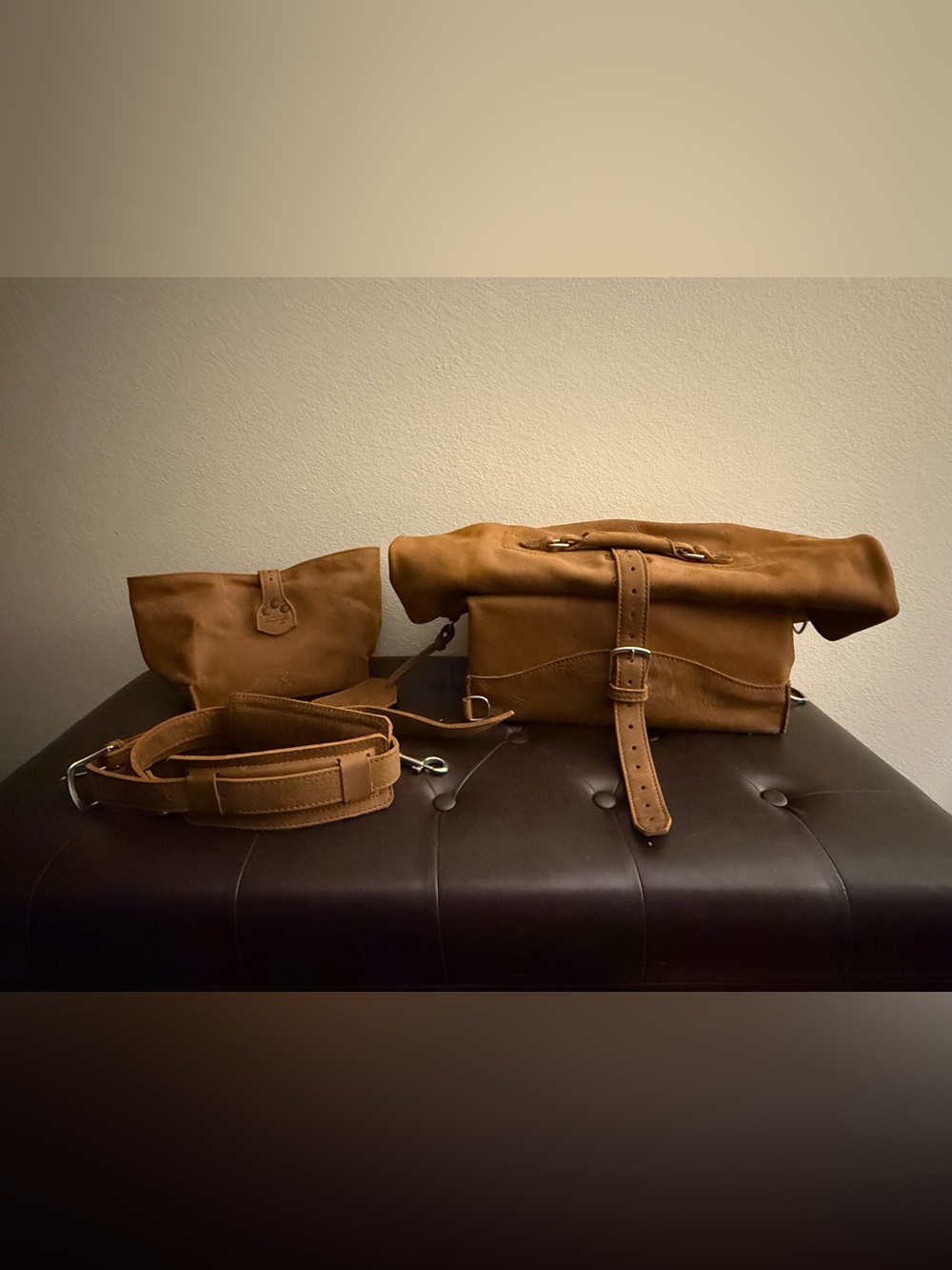 NWOT Discontinued Saddleback Leather Co. Large 14in. Overnight Bag Set